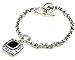 Sterling Silver Etruscan Style Square-Cut Black title=