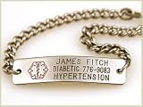 Personalized MEDICAL Bracelet: stainless steel bracelet custom engraved with your information.