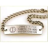 Personalized MEDICAL Bracelet: stainless steel bracelet custom engraved with your information.