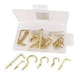 uxcell　28 in 1 インタロゲーマーク　L形ネジフック　スクリューセット　植物の画像ハンガー　ランプワイヤーホルダー