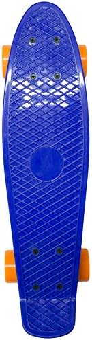 Waveline Skate 22 Inch High Quality Complete Skateboard (Dk Blue/ Orange)