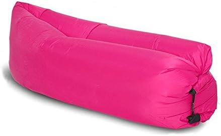 Inflatable Outdoor Air Sleep Sofa Couch Portable Furniture Sleeping Hangout Lounger Imitate Nylon External Internal PVC for Summer Camping Beach (Hot Pink)