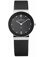 Skagen Womens O358LSLBB Quartz Black Dial Stainless Steel Watch