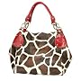 Hot New Large Vicky Giraffe Print Faux Leather Satchel Bag Handbag Animal Purse Tote (5 Colors Available)