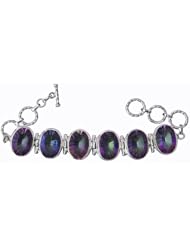 Mystic Topaz Bracelet with Toggle Lock - Sterling Silver