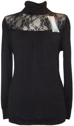 Black Red White Lace Gothic Victorian Lace Polo Neck Top Blouse Sizes 14-24