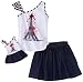 Dollie & Me Girls 2-6X Knit One Shoulder Ruffle Top with Tiered Skooter And Doll Garment