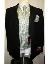 New Mens Seven Piece Complete Black Tuxedo (jacket, Pants, Shirt, and... by New Era Factory Outlet