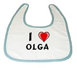 Baby Bib with I Love Olga by Shopzeus