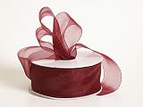 Sheer Organza Ribbon 1-1/2 inch 25 Yards Wine, 30 more Colors
