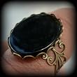 Dark Shadows BARNABAS COLLINS Ring black onyx ADJUSTABLE Steampunk vampire goth Victorian- Limited