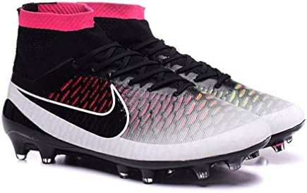Men's Magista Obra FG-White-Black-Pink Blast-Volt White High Top Football Shoes Soccer Boots