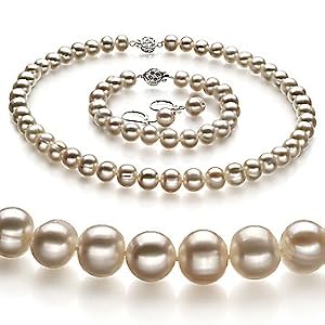 PearlsOnly Kaitlyn White 8-9mm A Freshwater Pearl Set