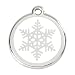 Personalized Stainless Steel & Enamel Dog Tag with Engraving - Snowflake (Medium)