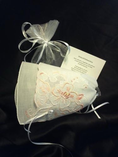 Peach Flower Embroidered Handkerchief Bonnet