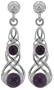 Silver and Amethyst Celtic Knot Drop Earrings