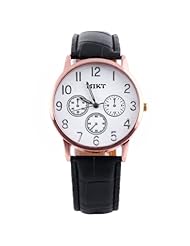 Lumramus Womens Quartz 3 Little Decor Dial Wrist Watch Black Band