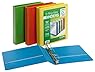 Cardinal 1.5-Inch D-Ring View Binders, 4 per Pack, Green/Orange/Yellow/Blue (48990)
