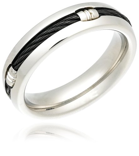 Men's Titanium Ring w/ Stainless Steel Cable