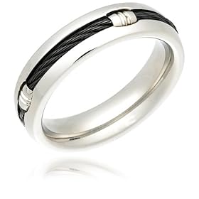 Men's Titanium Ring w/ Stainless Steel Cable