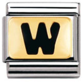 Nomination Composable Classic SCHWARZE BUCHSTABEN Edelstahl und 18K-Gold (W) 030264 Preisvergleich