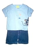 Newborn Boys 2pc Little Turtle Swimming Denim Short Set