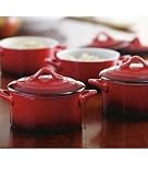 Review Moda  / Set of 4 Red Round Casseroles By Moda - 8 oz