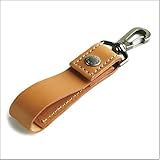 バンナイズ ベルト に 付けたり バッグ に 吊るせる ぬめ 革 の 時計 ホルダー Type-A （ 牛 ぬめ 革 製 / キャメル ） ( ホルダーの幅 ： 20mm )