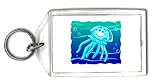 Keychain with smiling, ocean, jellyfish