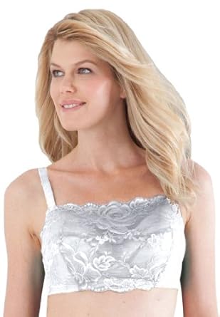 Woman Within Plus Size Soft Cup Lace Camisole Bra Comfort Choice