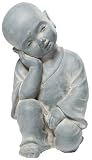 Alfresco Home Thinking Budda Statuary, Antique Stone