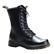 MENS SIZING Black Ankle Boots Combat Boots Lace Up Inner Zipper