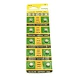 10 of AG3/LR41 Alkailine Button Cell Watch Battery