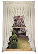 Stephanie Country Ruffle 3 Piece Swag Curtains Set 132-Inch-by-45-Inch - 1 1/2 Inch Rod Pocket, White
