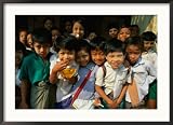 Group of School Children, Mawlamyaing, Mon State, Myanmar (Burma) Framed Photographic Poster Print by Bernard Napthine, 35x25