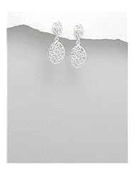Flower Earrings In 92.5 Sterling Silver