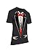fresh tees Unisex Tuxedo Shirt with Red Bowtie | Funny T-Shirts for Women/Men (Medium, Black)