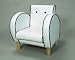 Kids' Retro Chair - White with Black Piping