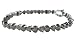 Silver Tennis Bracelet With CZ Diamonds And Heart Shapes - Sterling Silver Tennis Bracelet With Heart Charms