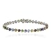 Sterling Silver Multi-Gemstone Heart Bracelet, 7.25"