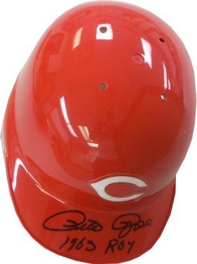 Pete Rose Autographed/Hand Signed Cincinnati Reds Mini Batting Helmet 1963 ROY