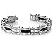Eye Catching Mens Stainless Steel and Black Carbon title=