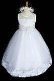 41hIxSAygnL. SL160  J2925a NEW White Flower Girl Communion Pageant Easter Wedding Dress Size 2 to 12