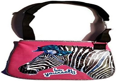 Zibra Print with Hot Pink Small Hipster Cross Body Shoulder Bag Purse Handbag