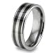 Pipe Cut Black Plated Polished Tungsten Carbide Ring (8.0mm) - Sizes 8 - 13