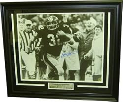 Franco Harris Signed Framed B&W 16x20