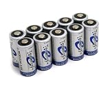 10 pcs Tenergy RCR123A 3.0V 900mAh Rechargeable Li-Ion Batteries