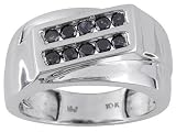 10KT WG .50CTW IRRADIATED DIAMOND GENTS RING