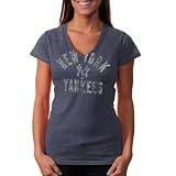 MLB Touch by Alyssa Milano New York Yankees Women's Fire Drill V-Neck T-Shirt - Navy Blue (XX-Large)