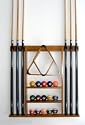 6 Pool Cue - Billiard Stick Wall Rack Made of Wood Oak Finish